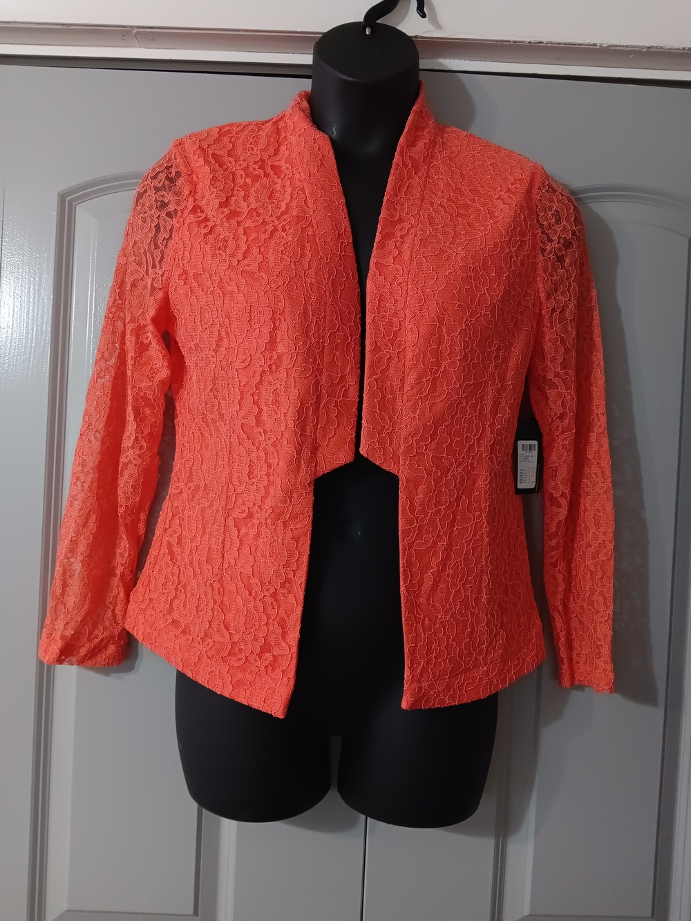 Splash Youth Orange Lace Open-Front Blazer Jacket